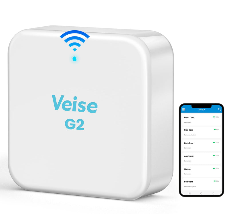 Veise G2 Gateway, Smart Lock WiFi Gateway, Paired with Smart Door Lock to Realize APP Remote Control, Compatible with DD Lock APP and TT Lock APP