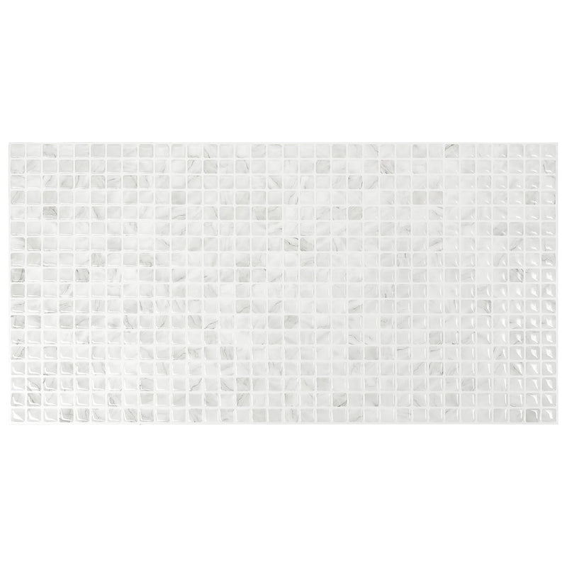 Smart Tiles Peel and Stick backsplash, Mosaic Frost White, 22.56"x11.58" Pack of 5