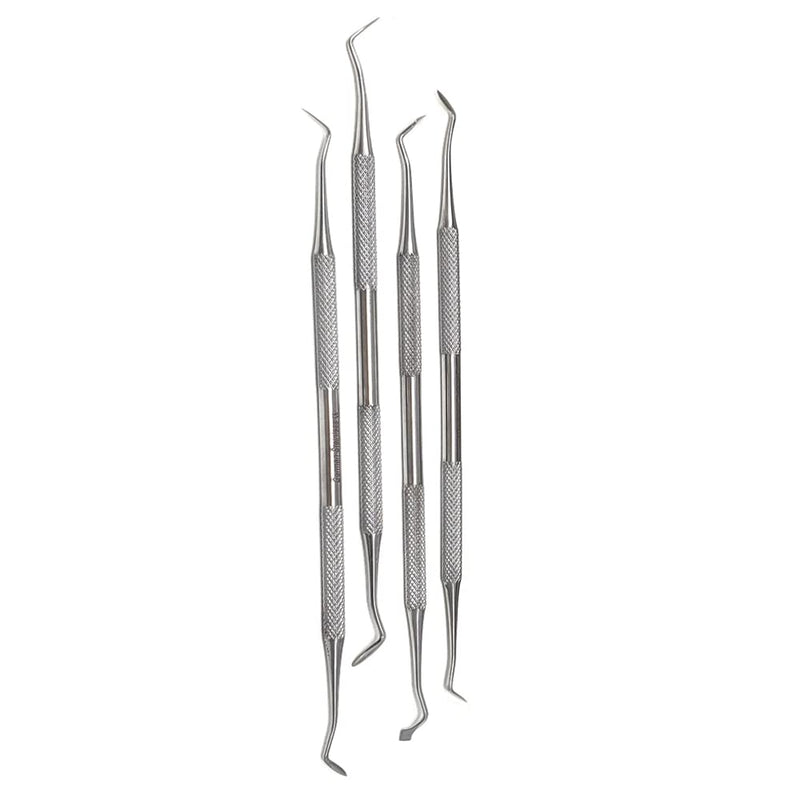 Dental Hollenback Wax Modelling Carvers Amalgam Double Ended Restorative 4 Pcs Instruments Set Made of Stainless Steel with Knurled Handles for Firm Grip by HTI 4 Pcs Hollenback Carvers