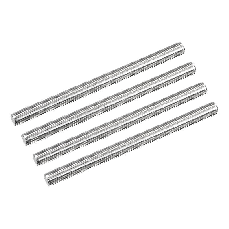 MECCANIXITY Fully Threaded Rod M8 x 110mm 1.25mm Thread Pitch 304 Stainless Steel Right Hand Threaded Rods Bar Studs 4 Pack