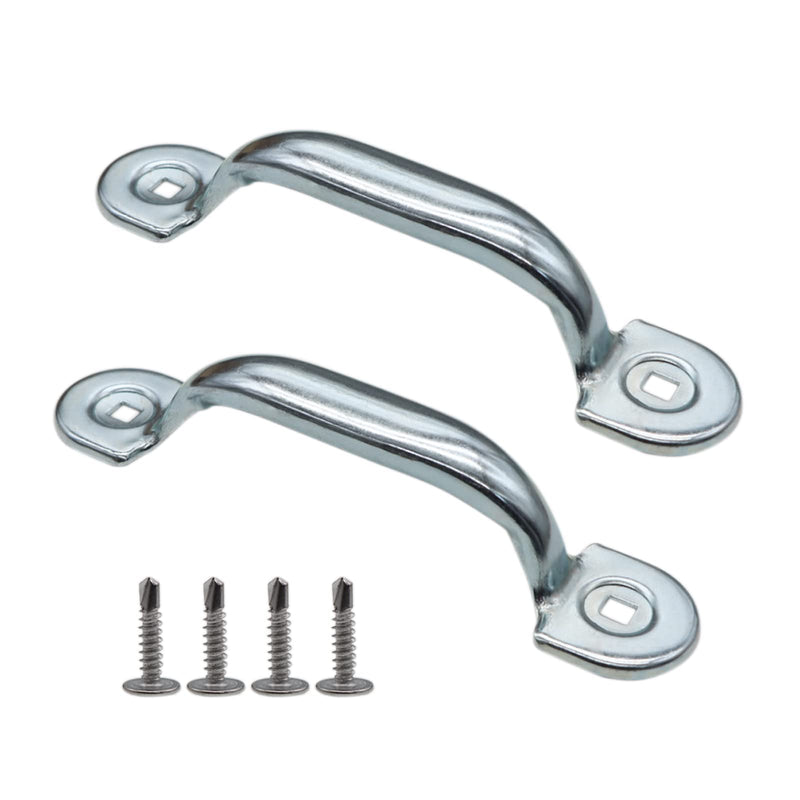 Xadnitu Garage Door Handle, Bottom Lift Handle for Most Gate Handles Replacement, Heavy Duty Door Pull Handle for Garage Outdoor Closet (2 Pack) Silver
