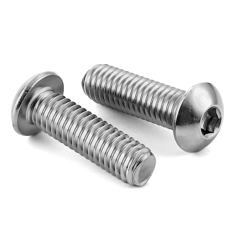 M5-0.8 x 20mm Button Head Socket Cap Screws, Stainless Steel 18-8 (304), Bright Finish, Fully Threaded, Pack of 50 M5 x 20mm - NewNest Australia