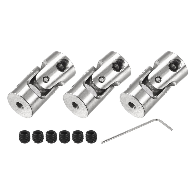 MECCANIXITY 2mm to 2mm Inner Dia Rotatable Universal Joint Shaft Coupling Motor Shaft Coupler L18 x D8 with Screws and Wrench for RC Model Pack of 3