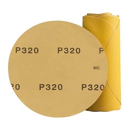 100 PCS PSA Sanding Discs 6 Inch 320 Grit Adhesive Backed Sandpaper Roll Sticky-Back Sandpaper for DA Sander Self Stick Aluminum Oxide Round Automotive Sandpaper with Sticky Back 100PCS 320Grit