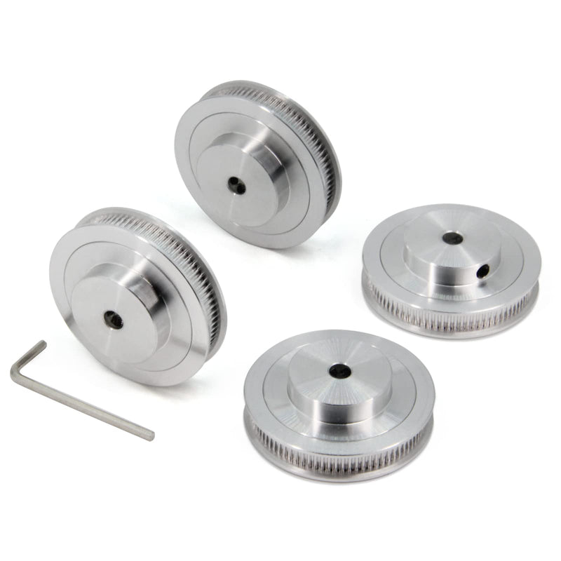 2GT Pulleys 80 Teeth 6.35mm Bore 80T Timing Belt Pulleys Synchronous Wheel Aluminum for Width 6mm Belt 3D Printers Parts, 4pcs/Pack(Size: 80T-6.35mm Bore) 2GT
