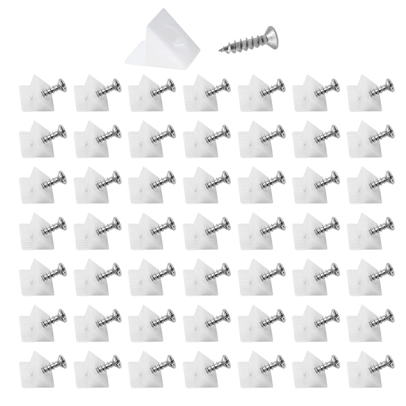 50 Pcs Repair Mending Wedges Fixing Sagging Drawer, Plastic Angle Code Drawer Fastener with Screws 50