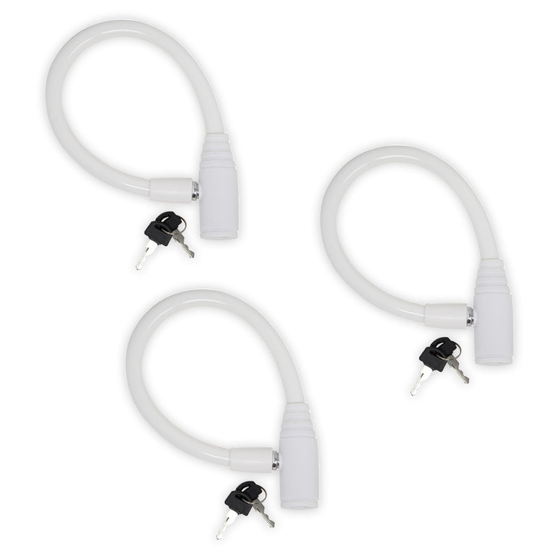 Urban August Child-Proof Refrigerator Lock for Kids & Adults - Lock for French Door Fridge and Cabinet (Small, White - 3 Pack Keyed Alike) Small