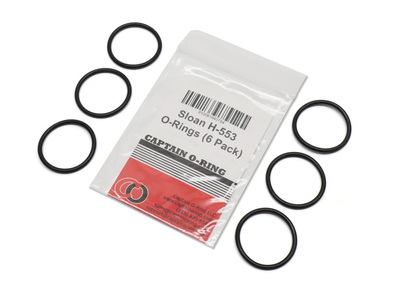 Captain O-Ring Replacement H-553/5308696 / P6000-C31 / A912809-0070A Orings for Zurn, Sloan, Royal/Regal, American Standard Flushometer Valve Tailpiece (6 Pack)