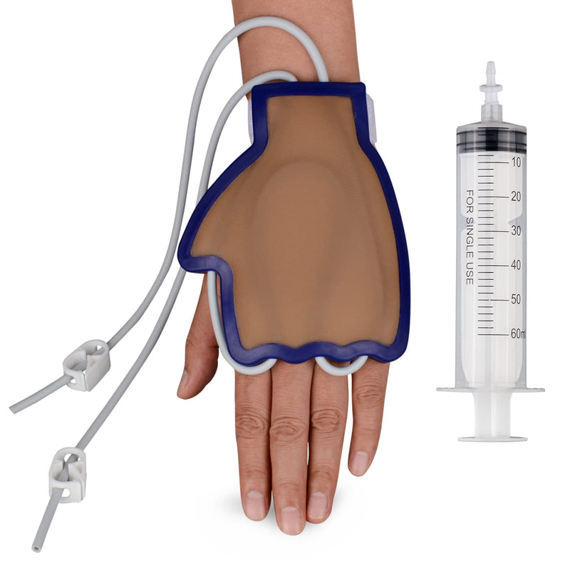 SimCoach Phlebotomy and Venipuncture Practice Kit, Wearable IV Practice Trainer Kit, Dorsal Hand Injection Trainer, IV Start Kit for Injection Training, Medical Education, Nursing School Essentials Black