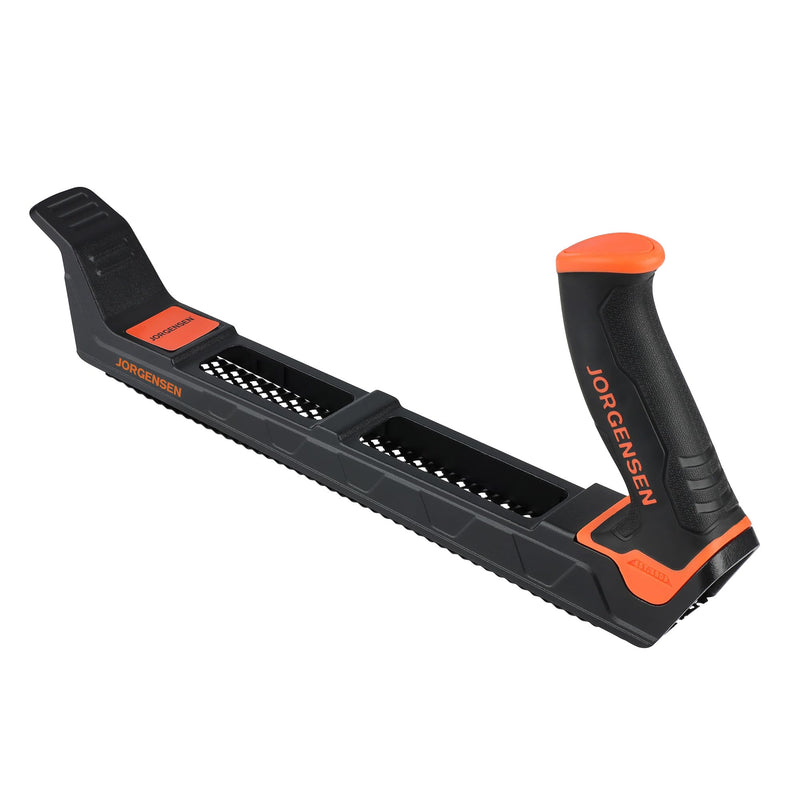 JORGENSEN Wood Plane, Professional Surform Plane, Zinc Alloy Die Casting Body, 65MN Sharp Blade, Wood Shaver Tool for Woodworking Rasp - Ergonomic Soft Grip Handle
