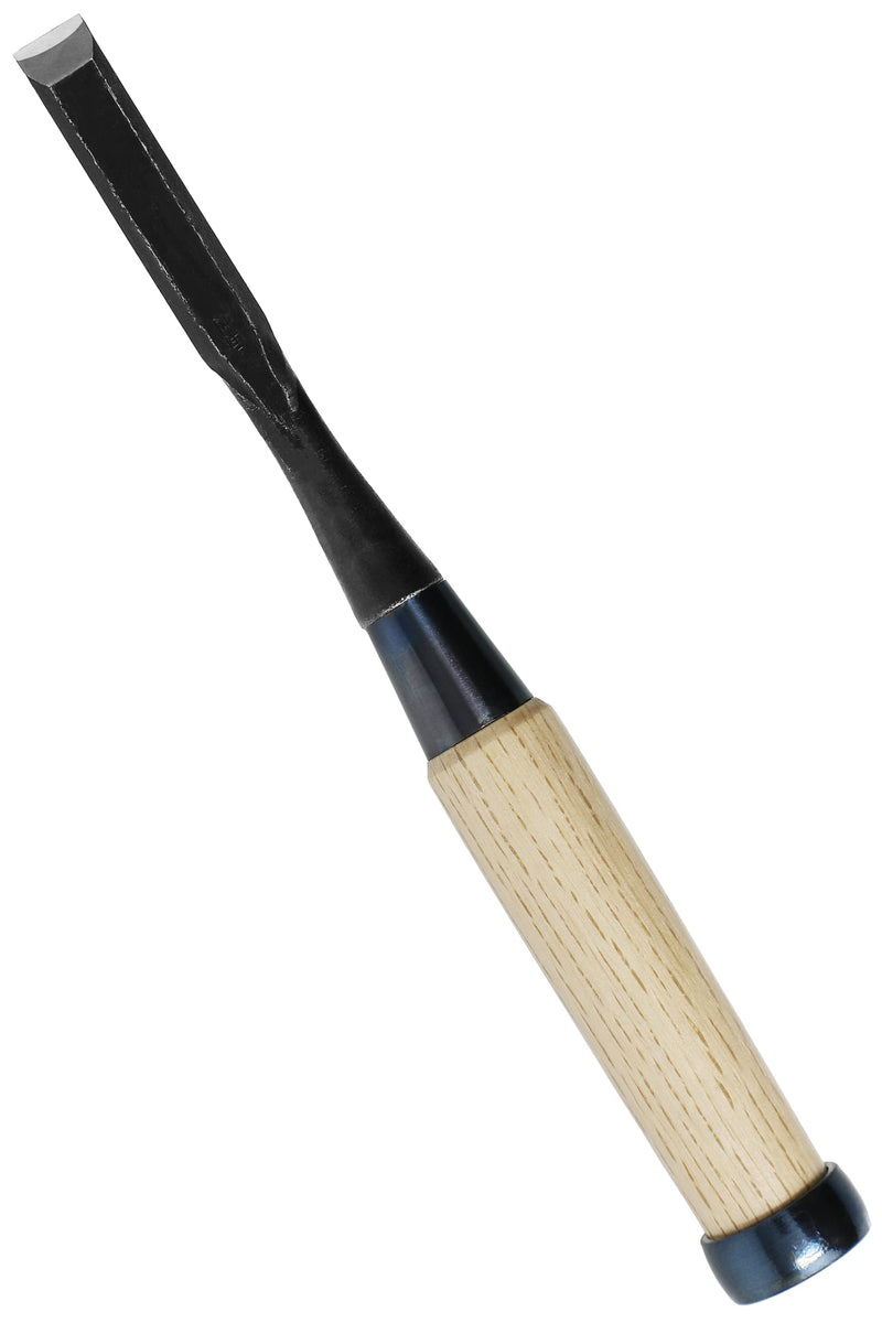 KAKURI Japanese Mortise Chisel for Woodworking 1/2" (12mm), Made in JAPAN, Wood Chisel Oire Nomi, Razor Sharp Japanese High Carbon Steel Blade, White Oak Wood Handle 12mm