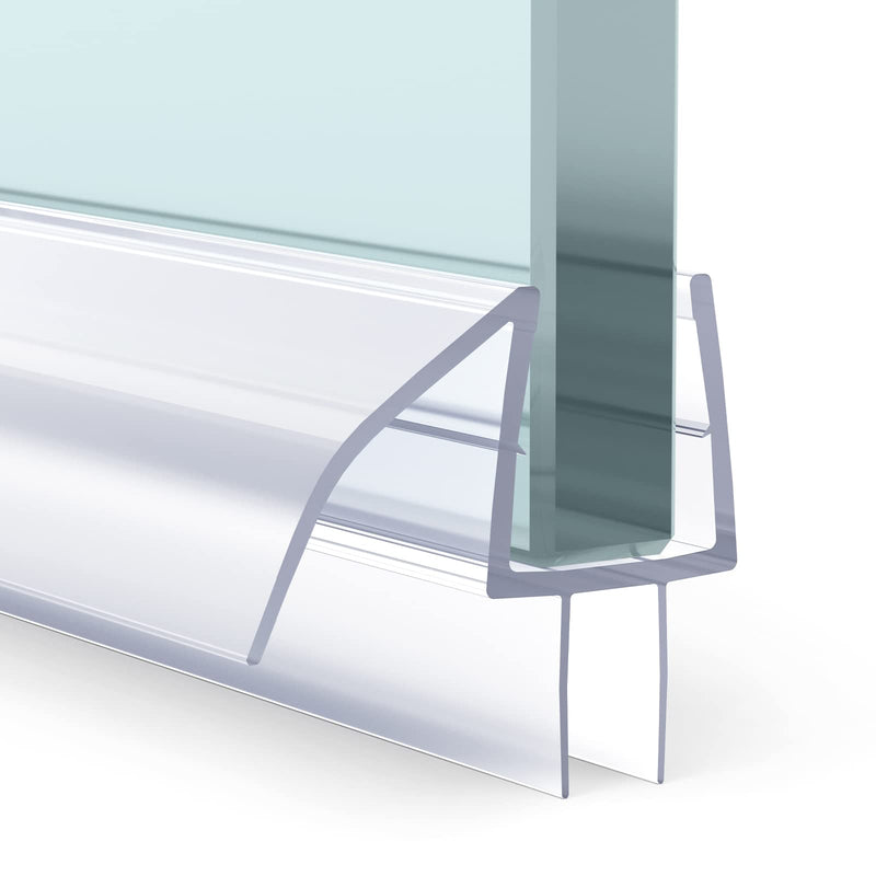 AmazerBath Shower Door Bottom Seal 47.25 Inches (15.75 Inches * 3), 3 Section Segmented Shower Installation Kit Frameless Glass Door Seal Strip - Suitable for 3/8 Inch Glass Bottom Seal 3/8