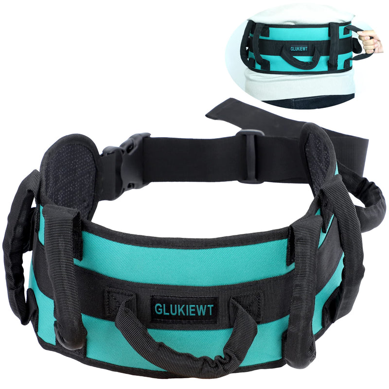 Gait Belts Transfer Belts for Seniors with 7 Padded Handles Widen Gate Belt for Lifting Elderly & Patient Medical Walking Aid Gait Belt with Quick Release Buckle Fit for 33.5" -55" Waist Green - NewNest Australia
