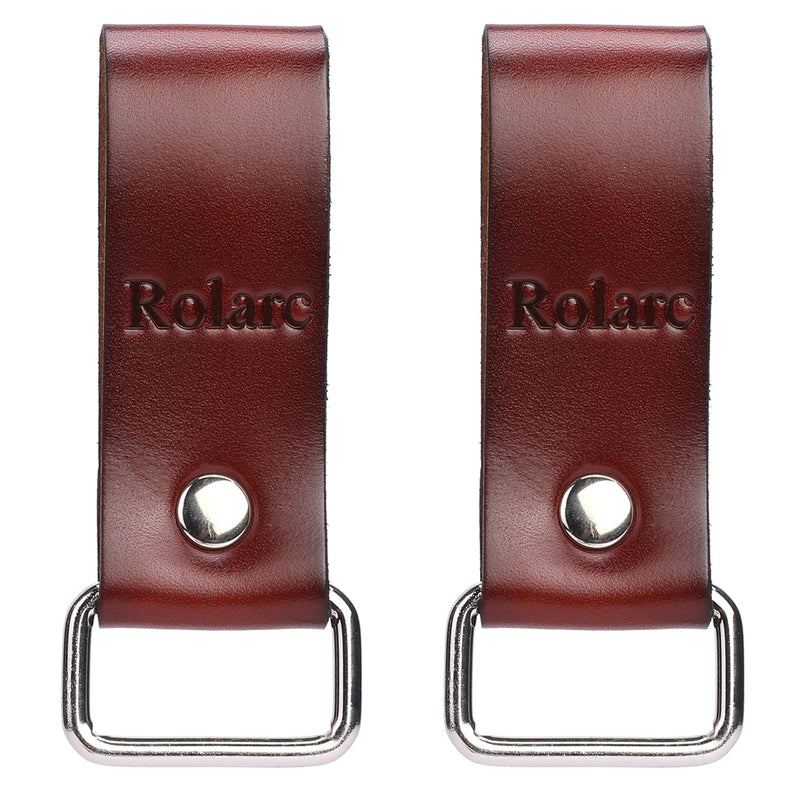 Tape Measure Holder Leather Belt Clip Drill Impact Tool Holster Heavy Duty Multitool(2-Piece Set) brown