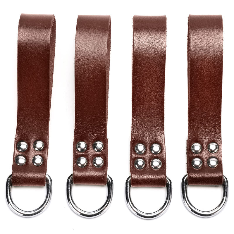 Leather Tool Belt Suspender Loops Heavy Duty Strap Connectors Accessories (Attachment 4-Piece Set) (brown) brown