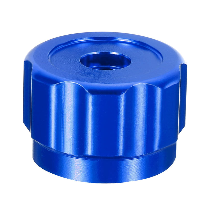 PATIKIL Round Wheel Handle, Faucet Handles Refrigerant Manifold Gauges Knob Square Broach Handwheel Replacement, Aluminum Alloy Blue 1