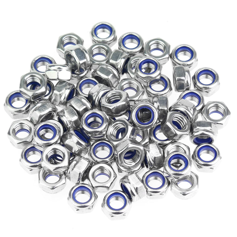 50 Pieces M5 x 0.8mm Nylon Insert Hex Lock Nuts, 304 Stainless Steel (18-8) Locknuts, Coarse Thread ‎M5 x 0.8mm (50 PCS)