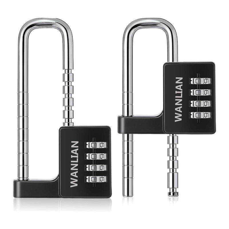 Combination Lock,4 Digit Combination Lock 3/8Inch Long Shackle Outdoor Waterproof Padlock for School Locker, Gym Locker, Hasp Storage, Fence, Gate, Cooler, Case (Black, 1 Pack) Black