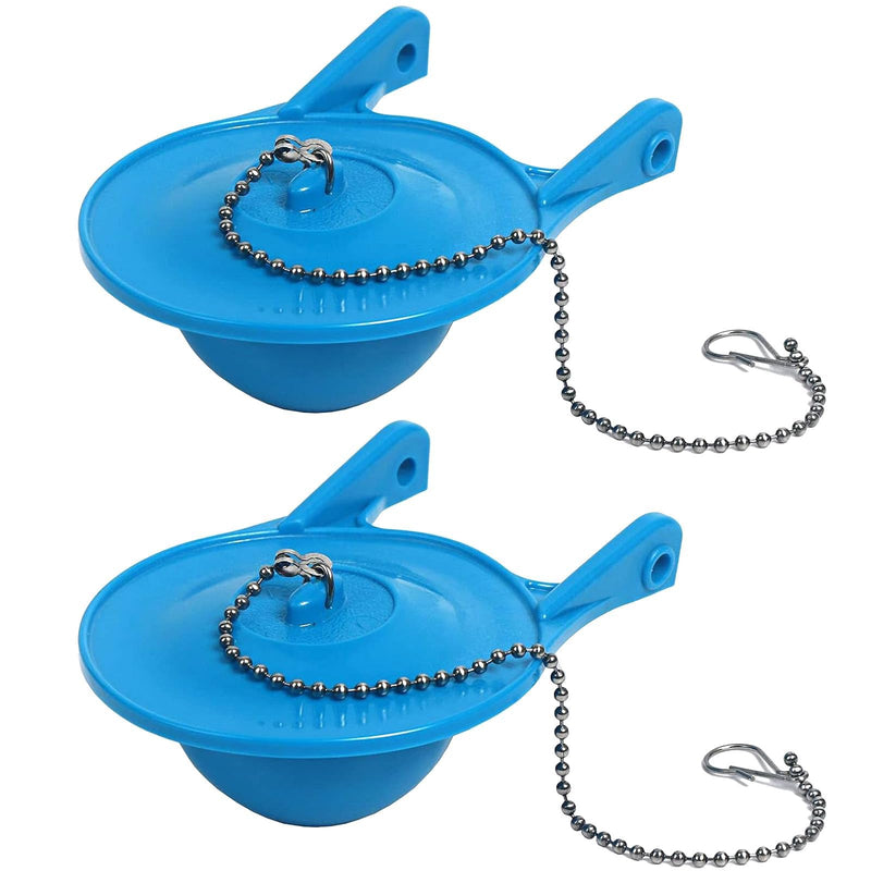 3 Inch Toilet Flapper Replacement Compatible with Gerber 99-788, Easy to Install with 2 Toilet Handle & Stainless Chain, Long Lasting Rubber Toliet Flapper, Blue(2PCS) 3- in-size 2 Pack