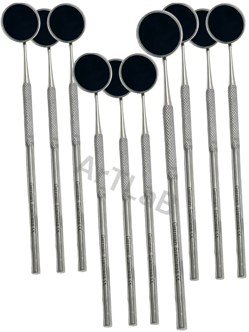 New Premium 10 Each Dental Mouth Mirror #5 with Handle Stainless Steel Dental mirror Stainless Steel with Handles | Dental Mouth Mirror Teeth Inspection Cleaning |Dental Mirror Handle