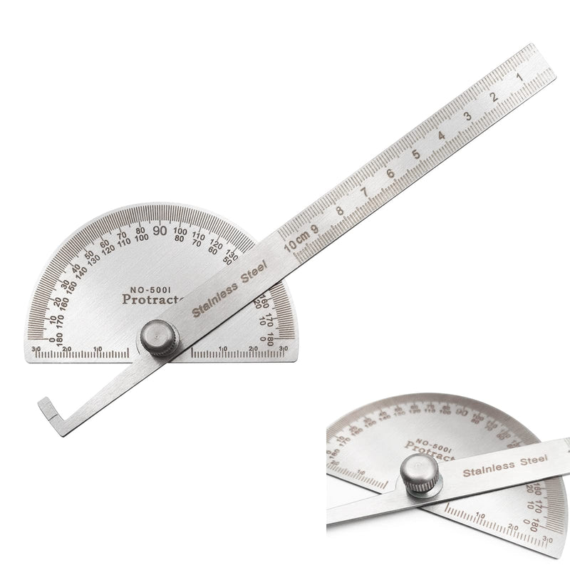 Angle Protractor,Stainless Steel Angle Ruler Finder 0-180 Degrees,10 cm Woodworking Ruler, Angle Measure Tool, Angle Finder Ruler, Craftsman Angle Measure Tool