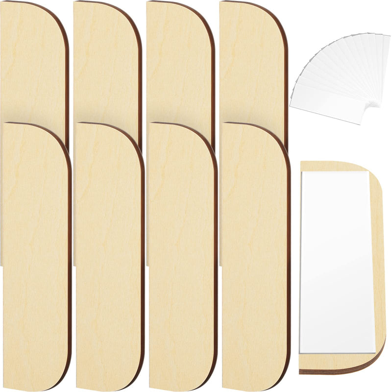 3.5 Inch Hinge Repair Wooden Plate Door Hole Cover Plate Wooden Hinge Filler Plate Wood Hinge Repair Kit Kitchen Cabinet Hinges Cabinet Door Hinge Blanks with Double Sided Tapes (8 Pack) 8