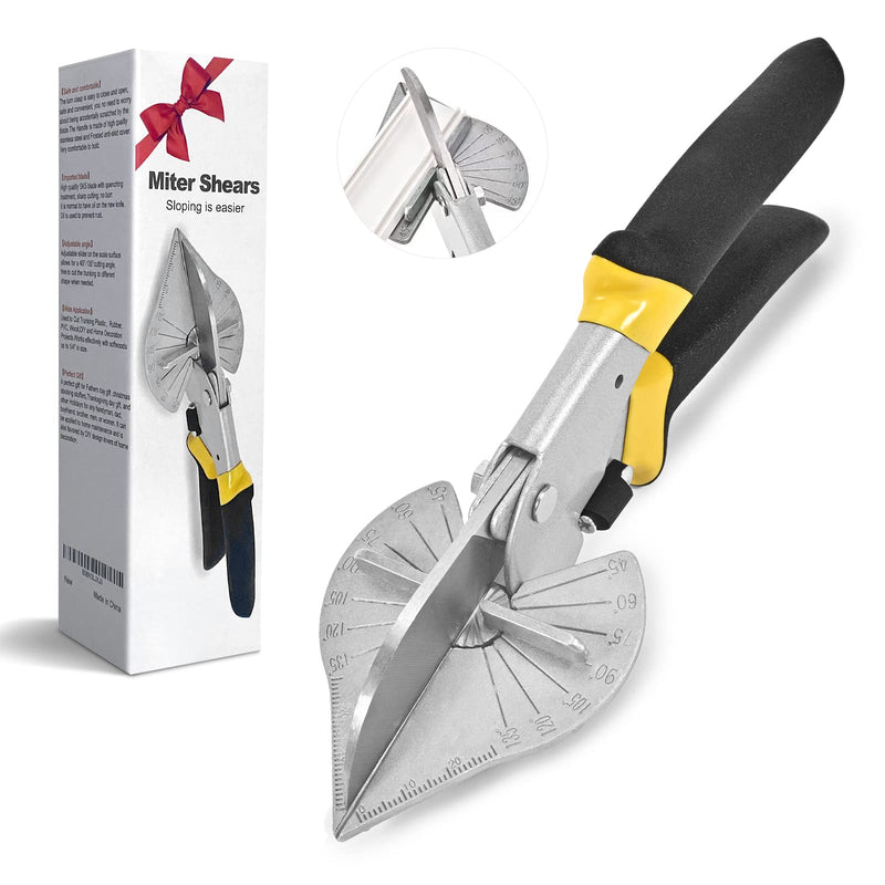 BAOLIAN Miter Shears，Sharp Multi Angle Scissors, Adjustable From 45 ° to 135 ° Quarter Round Cutting Tool, Used to Cut Trunking Plastic，Rubber, PVC, Thin wood,DlY and Home Decoration Projects