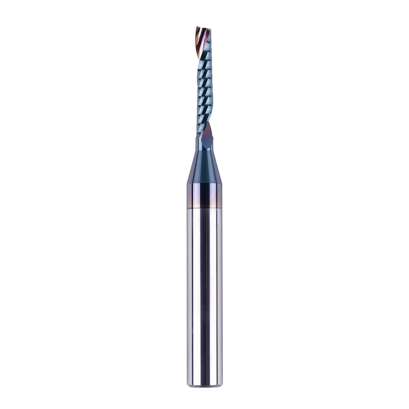 SpeTool Carbide O Flute Spiral Router Bit 1/8 Inch Cutting Diameter 1/4 Inch Shank with Coating Acrylic Non-Ferrous Metal CNC Milling Cutter 1PCS 1/8" Dia-3/4" CL-1/4" Shank