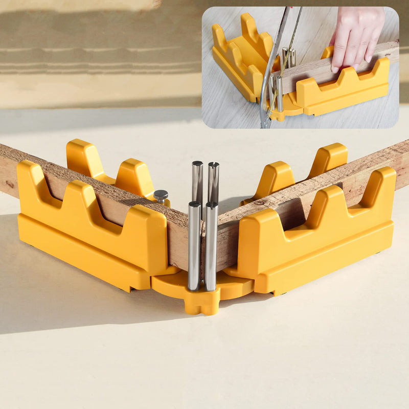 2-in-1 Mitre Measuring Cutting Tool,Miter Saw Protractor and 85-180°Angle Finderfor Home Improvement Carpentry Work (Yellow) Yellow