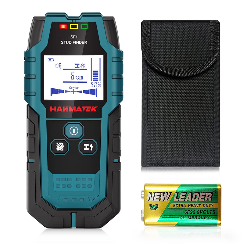 HANMATEK Stud Finder Wall Scanner Detector with Pro Smart Sensor, Audio Alarm and HD LCD Display, 5 in 1 Upgrade Wood Exact Mode Stud Finder Tool for The Center Edge of Metal, Studs, AC Wire,Pipe blue