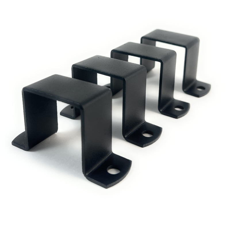 2x2" Square Tube Strap Clamp, Powder Coated Black, bracket clamp U-type - 4-Pack 2"x2"