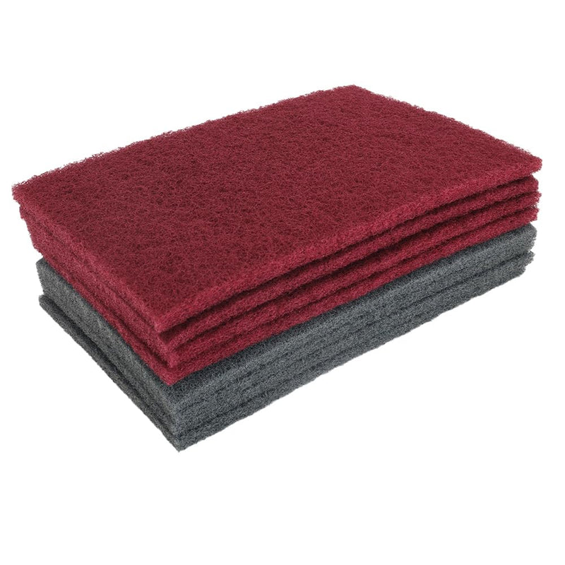8 Scuff Pad Variety Pack, 4 Each Maroon, Gray, Scuffing, Scouring, Sanding, Cleaning, Blending, Paint Surface Prep Adhesion - 6" x 9" Automotive Auto Body 7447&7448 4*Maroon, 4*Gray 7447&7448