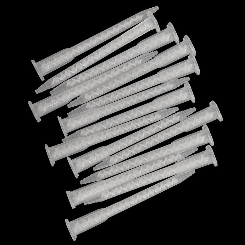 CosmoMix Helical Static Mixer Nozzle Tube Tip, Bayonet Connection, 4 In, 17 Elements, 50 Pcs Epoxy Mixing Nozzle Tip, Static Mixer Plastic Resin Mixing For AB Glue Acrylic Adhesive Gun Mixer RCS06-17S RCS06-17L