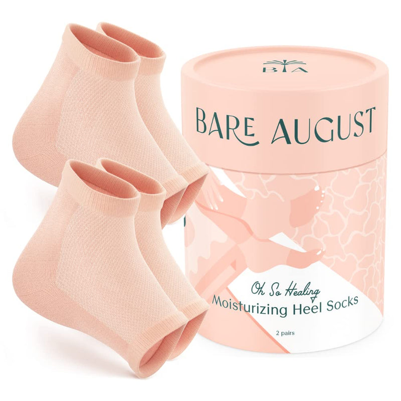 Bare August Oh So Healing Moisturizing Heel Repair Socks - Overnight Spa Sleep Socks with Hydrating Therapy Gel for Softening Dry Cracked Heels - NewNest Australia