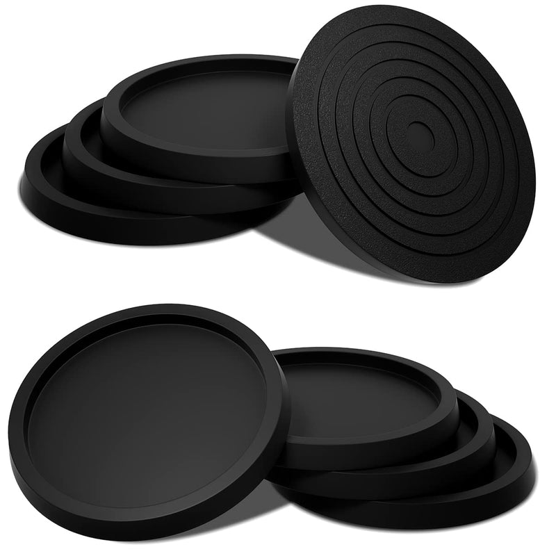 Furniture Coasters Non-Slip Bed Leg Pads Round Rubber Anti Sliding Caster Cups for Hardwood Floors Black 8PCS 2.5inch 2.5in Black 8Pcs