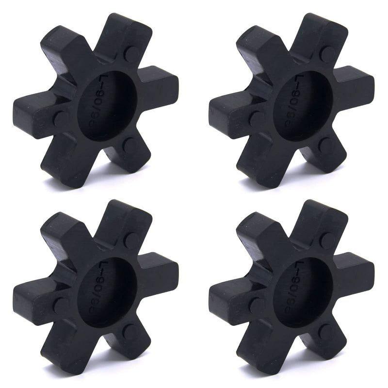 Flexible L095 NBR Rubber Spider Insert Solid Spider Center Inserts Fits for Lovejoy Martin L-Jaw Coupling (4 Pack) 4