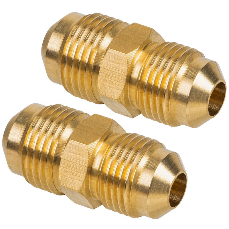 3/8" Flare x 1/2" Flare Brass Tube Fitting for Propane, LP and Natural Gas, Fuel, Plumbing, Union (2-Pack) 3/8"Male x 1/2"Male-2 Pack