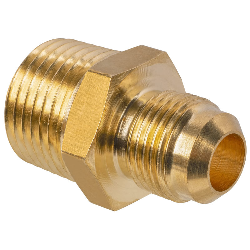 3/8" Flare x 1/2" NPT Male Brass Tube Fitting for Propane, LP and Natural Gas, Fuel, Half-Union (1-Pack) 3/8" Flare x 1/2" MNPT