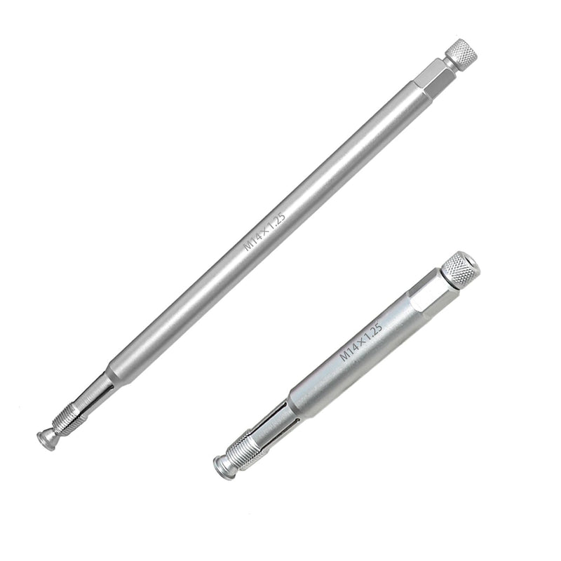 DPTOOL 14mm Back Tap Spark Plug Thread Repair Tool M14x1.25 Thread Chase Tap Kit 2 Pack Length 5.27″ and 10.3" M14