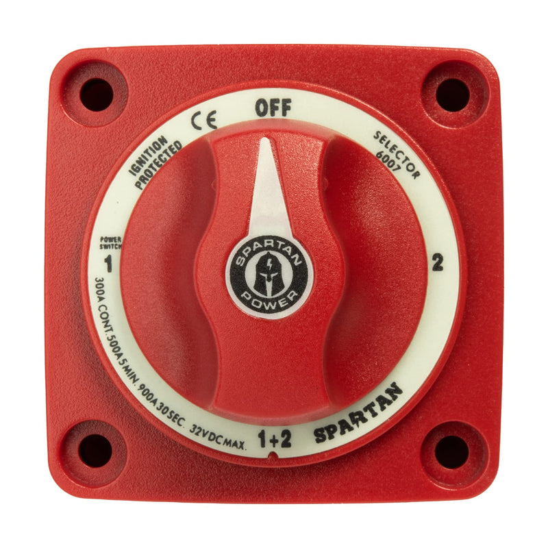 Spartan Power 300A Battery Combiner and Selector Switch 4 Position Red 300A Selector 4 Position