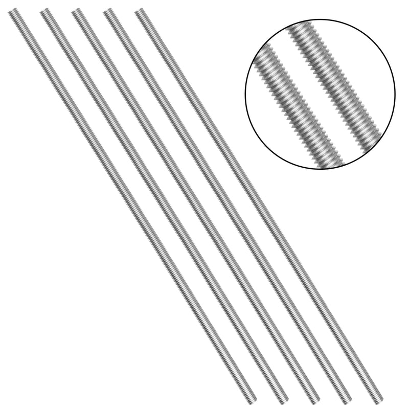 Pack of 5 304 Stainless Steel M6-1.0 Fully All Threaded Rod, Long Threaded Screw, Right Hand Threads, 250mm Length