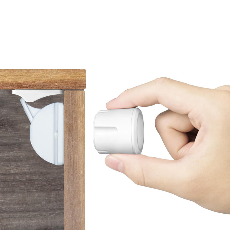 Magnetic Baby Proofing Cabinet Locks - Child Safety for Cabinets, Drawers & Cupboards - 10 Locks 2 Keys - No Drilling Easy Install by DOMILE