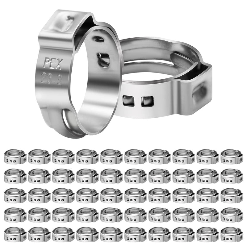 50 Pack 3/4" PEX Cinch Clamps, Stainless Steel Single Ear Hose Clamps (3/4", 50 Pack) 3/4" × 50 - NewNest Australia
