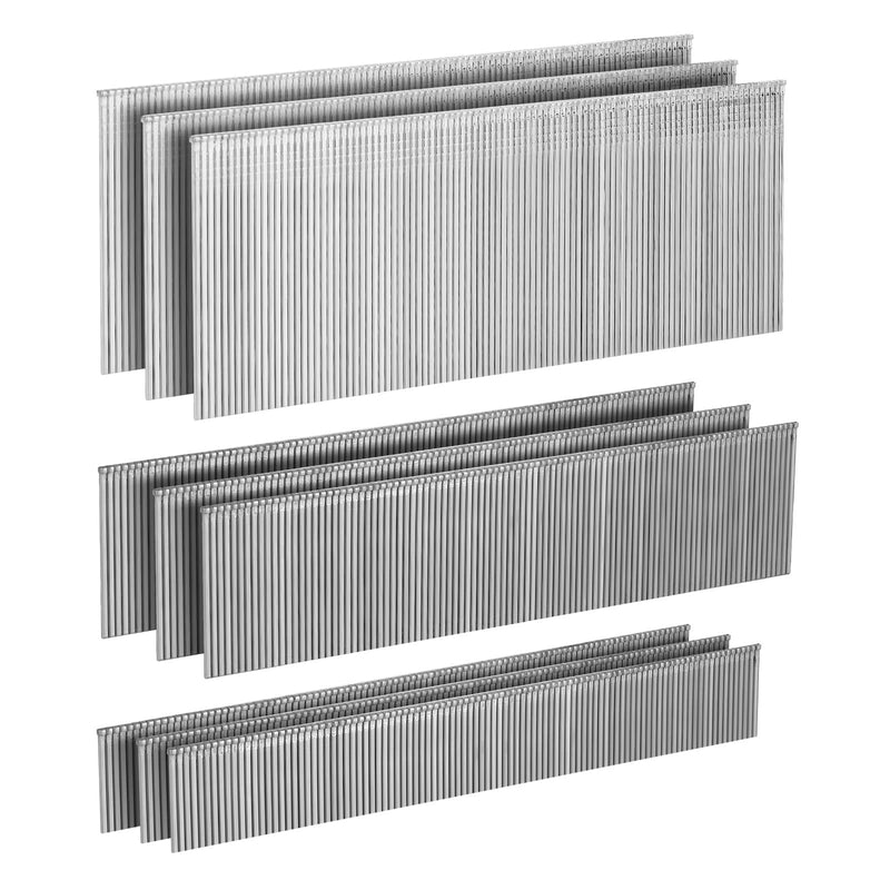 18 Gauge Stainless Steel 304 Brad Nails 900-Pack (3/4", 1-1/4", 2", 300 Pcs of Each Size), Assorted Size Project Pack, for Pneumatic, Electric Brad Nailers assembly 900
