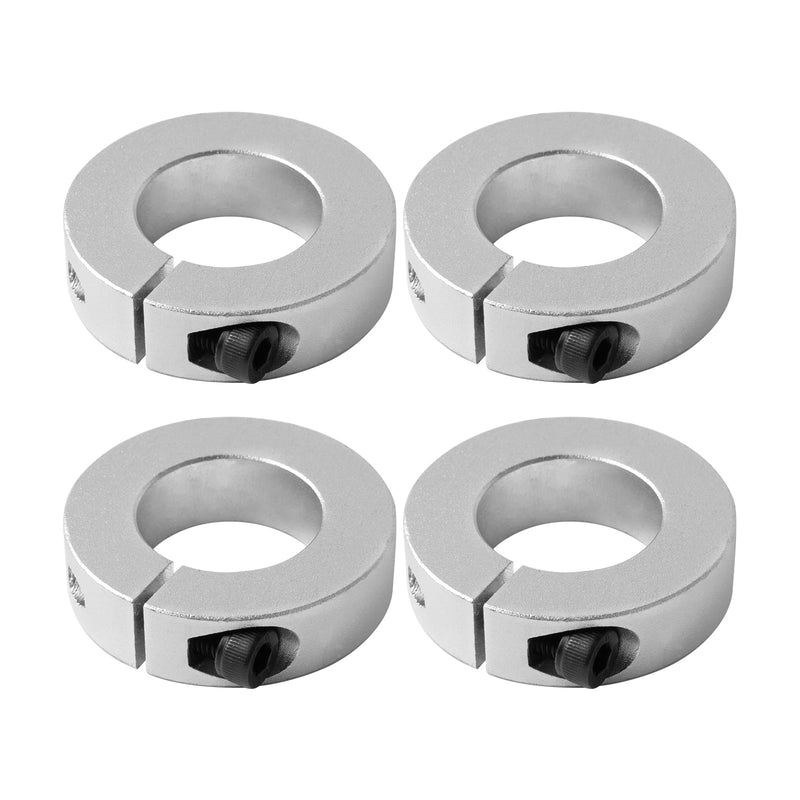 (Pack of 4) Shaft Collar Bore 6mm, Aluminum Alloy One Piece Shaft Collar Clamp Style, 20mm OD, 8mm Thickness, with M4 Set Screws 6mm Bore Size