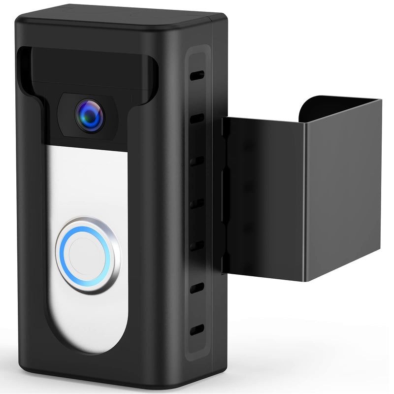 Anti-Theft Video Doorbell Mount Compatible with Wireless Video Doorbell, Not Block Doorbell Motion Sensor, No-Drill Mounting Bracket Wedge Adapter Holder Accessories for Home Rentals Room Black