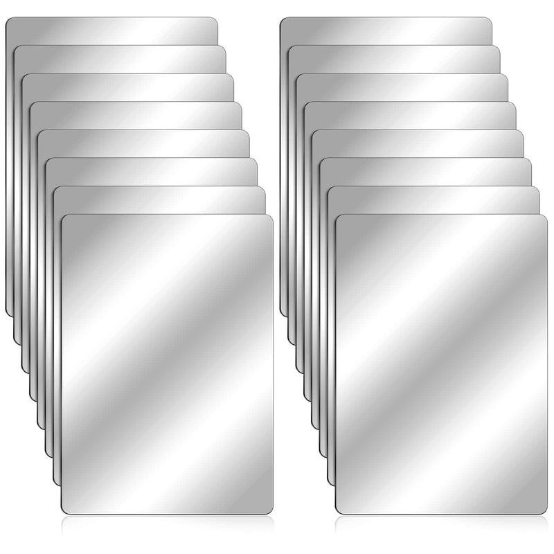 Marsui 32 Pieces Shatter Proof Plastic Mirror Craft 4 x 6 Inch Small Mirror Tiles Bulk with Soft Round Corners Double Sided Protective Film Reflector Sheets Art Craft Supply for Bathroom Home Decor