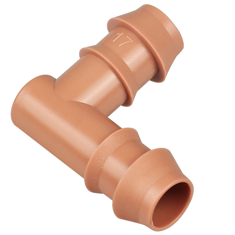 Drip Irrigation Barbed Elbow：20 Pack Drip Irrigation Elbow Parts Fits for 1/2 Inch Drip Irrigation Tubing 17mm 0.600" ID Elbow Connectors for Patio Lawn Garden 20 Pack Elbow