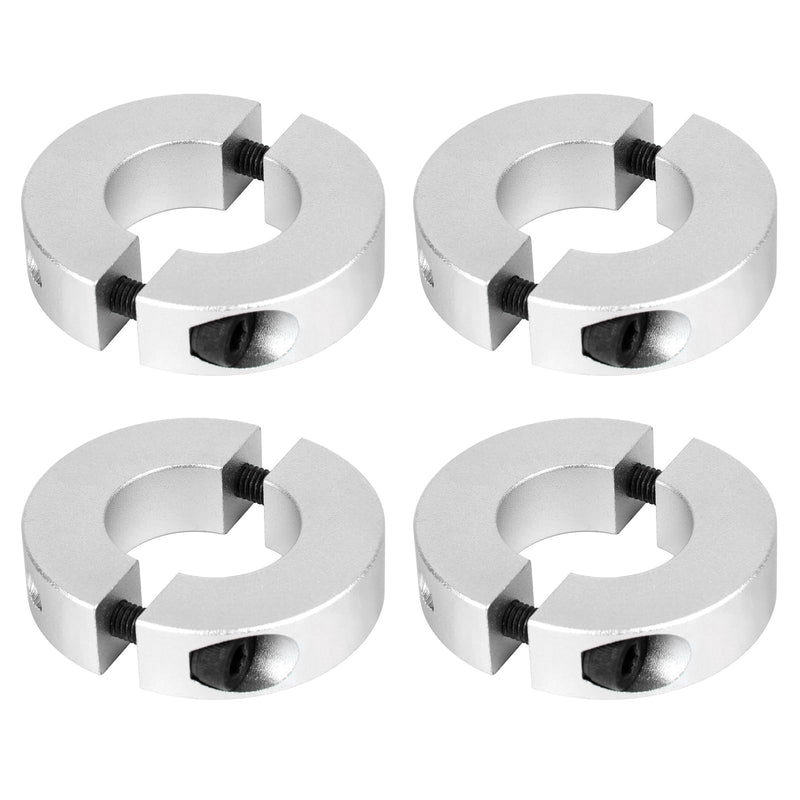 (Pack of 4) Split Shaft Collar Bore 12mm, Aluminum Alloy Two Halves Clamping Collar for Shaft, 30mm OD, 10mm Thickness, with M4 Set Screws 12mm Bore Size