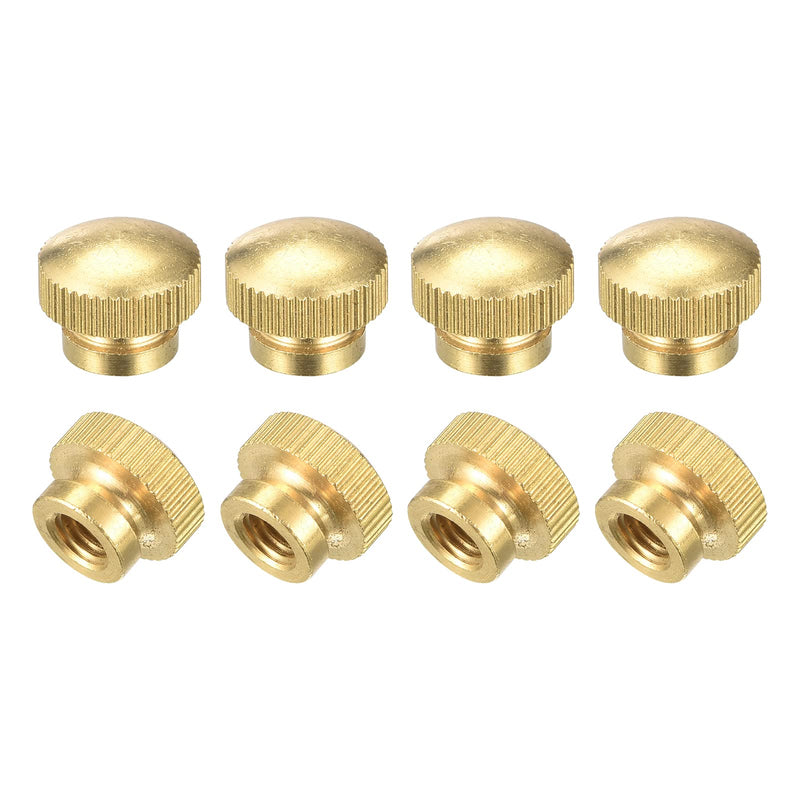 uxcell Brass Knurled Thumb Nuts, M6x1mm Round Stepped Knobs Fasteners for 3D Printer, Electronic Equipment 8Pcs 8